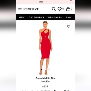 New with Tags Nookie Red Midi Dress